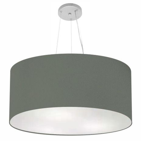 Lustre Pendente Cilindrico Md-4074 Cupula Tecido 60x30cm Cinza Escuro - Vivare iluminação é boa?