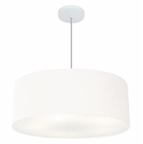 Lustre Pendente Cilindrico Md-4079 Cupula Tecido 60x21cm Branco - Vivare iluminação é boa?