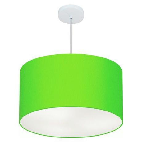 Lustre Pendente Cilindrico Md-4101 Cupula Tecido 60x30cm Verde Limao - Vivare iluminação Menor preço em Lustre Pendente Cilindrico Md-4101 Cupula Tecido 60x30cm Verde Limao - Vivare iluminação