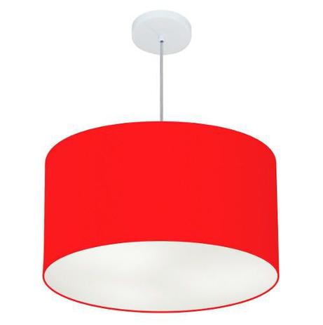 Lustre Pendente Cilindrico Md-4101 Cupula Tecido 60x30cm Vermelho - Vivare iluminação Menor preço em Lustre Pendente Cilindrico Md-4101 Cupula Tecido 60x30cm Vermelho - Vivare iluminação