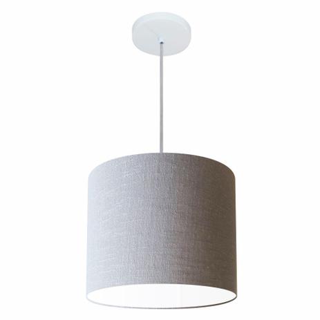 Lustre Pendente Cilindrico MD-4113 Cupula Tecido 30x25cm Rustico Cinza - Vivare iluminação é boa?