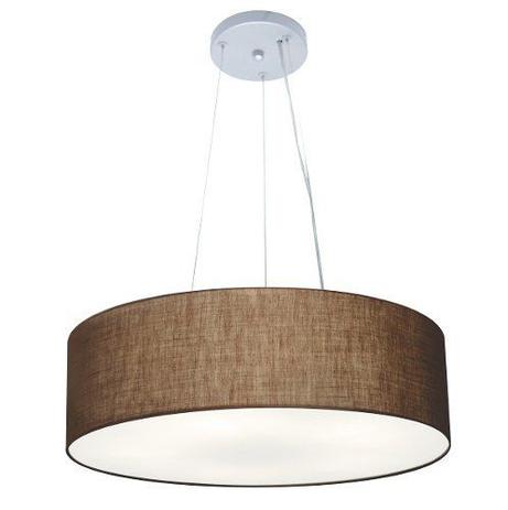 Lustre Pendente Cilindrico Md-4134 Cupula Tecido 50x15cm Cafe - Vivare iluminação é boa?