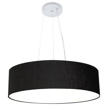 Lustre Pendente Cilindrico Md-4136 Cupula Tecido 80x15cm Preto - Vivare iluminação é boa?