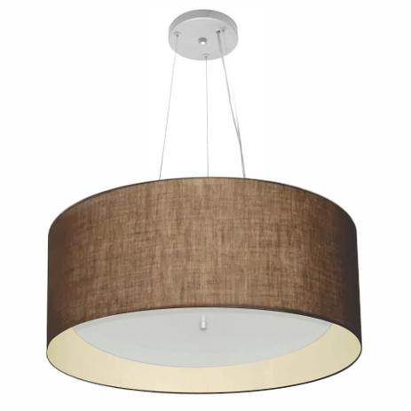 Lustre Pendente Cilindrico Md-4145 Cupula Duplo Tecido 50x25cm Cafe / Bege - Vivare iluminação é boa?