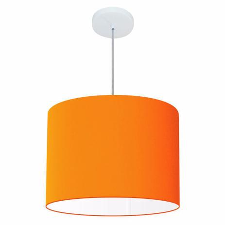 Lustre Pendente Cilindrico MD-4146 Cupula Tecido 40x30cm Laranja - Vivare iluminação Menor preço em Lustre Pendente Cilindrico MD-4146 Cupula Tecido 40x30cm Laranja - Vivare iluminação