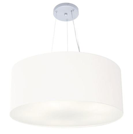 Lustre Pendente Cilindrico Md-4150 Cupula Tecido 70x21cm Branco - Vivare iluminação é boa?
