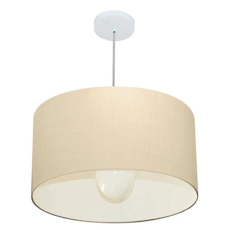 Lustre Pendente Cilindrico MD-4169 Cupula Tecido 60x30cm Algodao Cru - Vivare iluminação é boa?