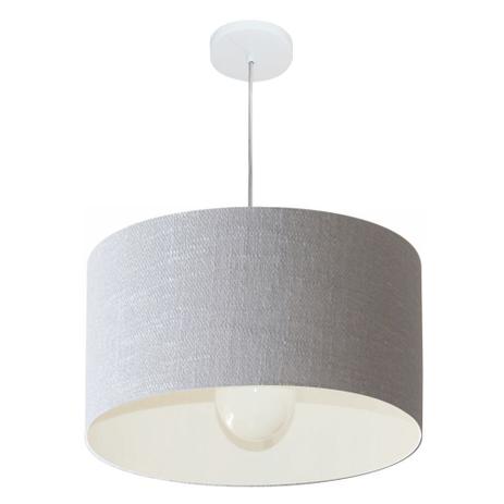 Lustre Pendente Cilindrico MD-4205 Cupula Tecido 45x30cm Rustico Cinza - Vivare iluminação Menor preço em Lustre Pendente Cilindrico MD-4205 Cupula Tecido 45x30cm Rustico Cinza - Vivare iluminação