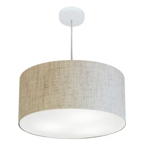 Lustre Pendente Cilindrico MD-4213 Cupula Tecido 50x30cm Rustico Bege - Vivare iluminação é boa?