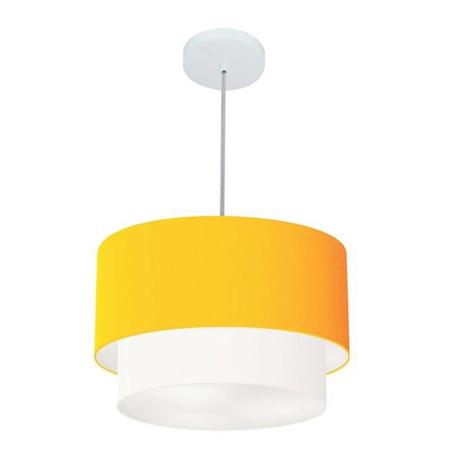 Lustre Pendente Cilindrico Vivare Md-4159 Cupula Tecido 40x35cm Laranja - Vivare iluminação é boa?