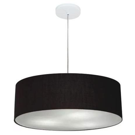 Menor preço em Lustre Pendente Cilíndrico Vivare Md-4217 Cúpula Tecido 50x15cm - Vivare iluminação