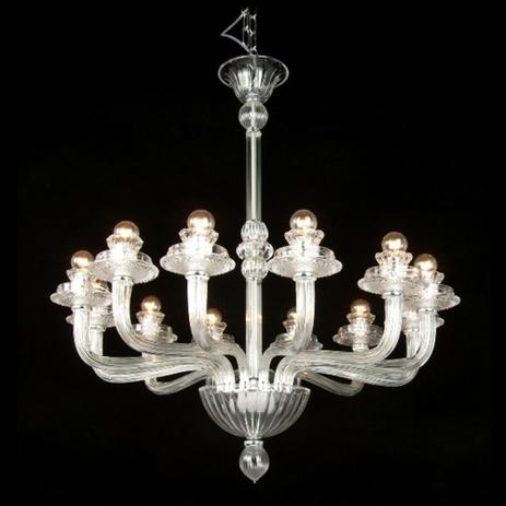 Lustre Pendente Clássico Branco em Cristal 12 Braços - Not defined Menor preço em Lustre Pendente Clássico Branco em Cristal 12 Braços - Not defined