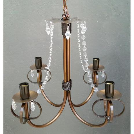 Lustre Pendente com Cristal Rustico de Ferro Para Sala de Jantar e Quarto - Libertas Rosas Artesanato Menor preço em Lustre Pendente com Cristal Rustico de Ferro Para Sala de Jantar e Quarto - Libertas Rosas Artesanato