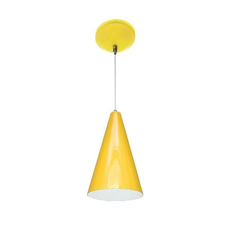 Lustre Pendente Cone 1 Lampada E27(Aluminio)-Amarelo/Branco - Ema lustres é ruim? Lustre Pendente Cone 1 Lampada E27(Aluminio)-Amarelo/Branco - Ema lustres é boa?