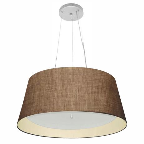 Lustre Pendente Cone Md-4015 Cupula Duplo Tecido 25/60x50cm Cafe / Bege - Vivare iluminação Menor preço em Lustre Pendente Cone Md-4015 Cupula Duplo Tecido 25/60x50cm Cafe / Bege - Vivare iluminação