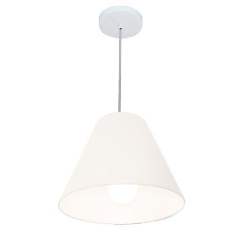 Lustre Pendente Cone Md-4028 Cupula Tecido 25/30x12cm Branco - Vivare iluminação é boa?