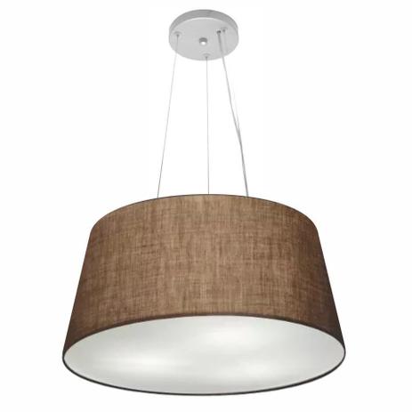 Lustre Pendente Cone Md-4048 Cupula Tecido 21/50x40cm Cafe - Vivare iluminação Menor preço em Lustre Pendente Cone Md-4048 Cupula Tecido 21/50x40cm Cafe - Vivare iluminação