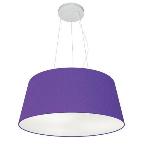 Lustre Pendente Cone Md-4048 Cupula Tecido 21/50x40cm Roxo - Vivare iluminação Menor preço em Lustre Pendente Cone Md-4048 Cupula Tecido 21/50x40cm Roxo - Vivare iluminação