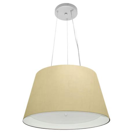 Lustre Pendente Cone Md-4119 Cupula Duplo Tecido 21/40x30cm Algodao Cru / Br - Vivare iluminação Menor preço em Lustre Pendente Cone Md-4119 Cupula Duplo Tecido 21/40x30cm Algodao Cru / Br - Vivare iluminação