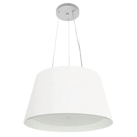 Lustre Pendente Cone Md-4119 Cupula Duplo Tecido 21/40x30cm Branco - Vivare iluminação Menor preço em Lustre Pendente Cone Md-4119 Cupula Duplo Tecido 21/40x30cm Branco - Vivare iluminação