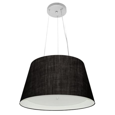 Lustre Pendente Cone Md-4119 Cupula Duplo Tecido 21/40x30cm Preto / Branco - Vivare iluminação Menor preço em Lustre Pendente Cone Md-4119 Cupula Duplo Tecido 21/40x30cm Preto / Branco - Vivare iluminação