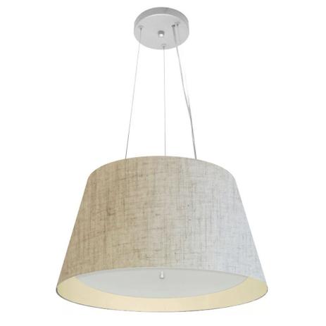 Lustre Pendente Cone Md-4119 Cupula Duplo Tecido 21/40x30cm Rustico / Bege - Vivare iluminação Menor preço em Lustre Pendente Cone Md-4119 Cupula Duplo Tecido 21/40x30cm Rustico / Bege - Vivare iluminação