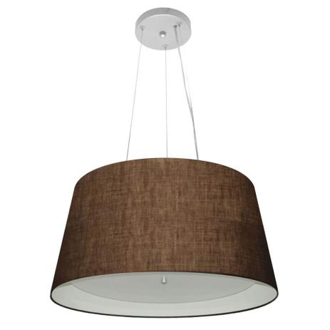 Lustre Pendente Cone Md-4144 Cupula Duplo Tecido 25/50x40cm Cafe - Vivare iluminação Menor preço em Lustre Pendente Cone Md-4144 Cupula Duplo Tecido 25/50x40cm Cafe - Vivare iluminação