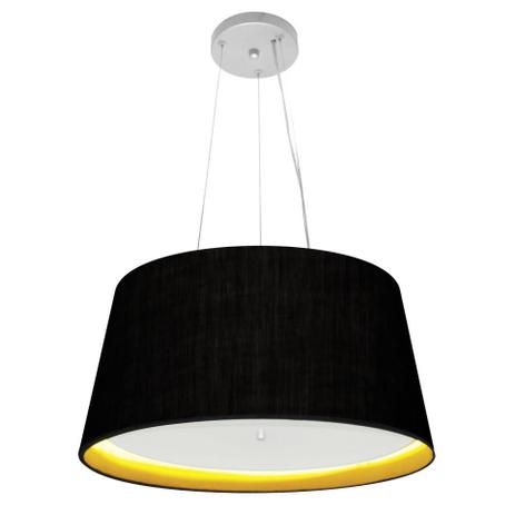 Lustre Pendente Cone Md-4144 Cupula Duplo Tecido 25/50x40cm Preto / Amarelo - Vivare iluminação Menor preço em Lustre Pendente Cone Md-4144 Cupula Duplo Tecido 25/50x40cm Preto / Amarelo - Vivare iluminação
