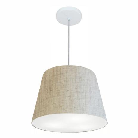 Lustre Pendente Cone Md-4246 Cupula Tecido 30/40x30cm Rustico Bege - Vivare iluminação é boa?