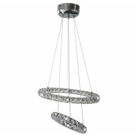 Lustre Pendente Cristal 2 Círculos 3 Cores em 1 36w - 8033 - Aatop Menor preço em Lustre Pendente Cristal 2 Círculos 3 Cores em 1 36w - 8033 - Aatop