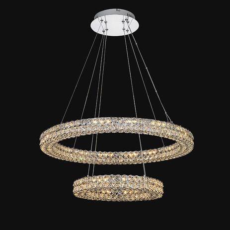 Lustre Pendente Cristal Cromado Aliança LED 3000k 46w Bivolt Ø40 x Ø60cm - DCD00305 - Dinamica Menor preço em Lustre Pendente Cristal Cromado Aliança LED 3000k 46w Bivolt Ø40 x Ø60cm - DCD00305 - Dinamica