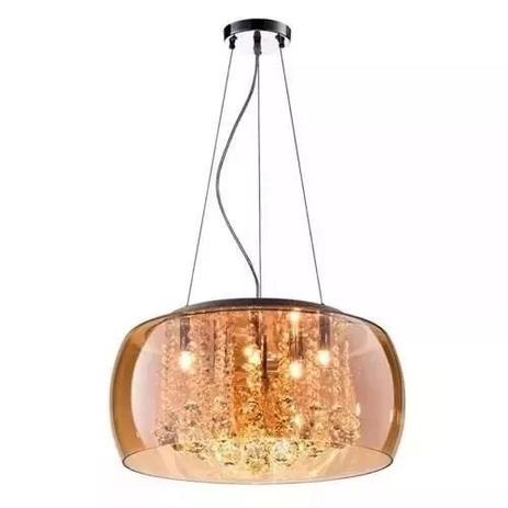 Lustre Pendente Cristal e Vidro 50Cm Ambar - Startec Menor preço em Lustre Pendente Cristal e Vidro 50Cm Ambar - Startec