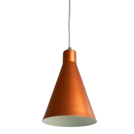 Lustre Pendente Dakar 1 Lampada E27 Cobre/Branco - Ema lustres Menor preço em Lustre Pendente Dakar 1 Lampada E27 Cobre/Branco - Ema lustres