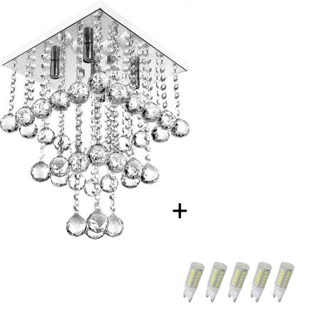 Lustre Pendente De Cristal Legitimo Classic Square Long 30 com Lâmpadas 6000K (Branca Fria) - Marryluz Menor preço em Lustre Pendente De Cristal Legitimo Classic Square Long 30 com Lâmpadas 6000K (Branca Fria) - Marryluz