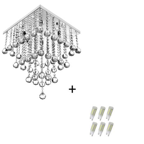 Lustre Pendente De Cristal Legitimo Classic Square Long 40 com Lâmpadas 6000K (Branca Fria) - Marryluz Menor preço em Lustre Pendente De Cristal Legitimo Classic Square Long 40 com Lâmpadas 6000K (Branca Fria) - Marryluz