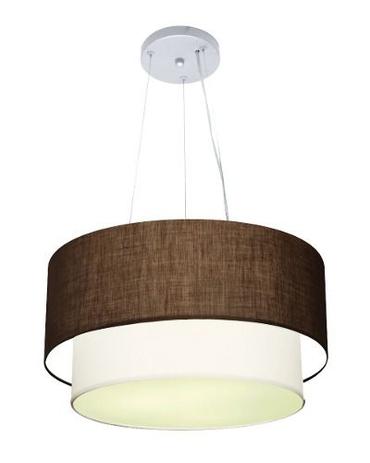 Lustre Pendente Duplo Cilindrico Md-4061 Cupula Tecido 25/50x40cm Café - Vivare iluminação é ruim? Lustre Pendente Duplo Cilindrico Md-4061 Cupula Tecido 25/50x40cm Café - Vivare iluminação é boa?