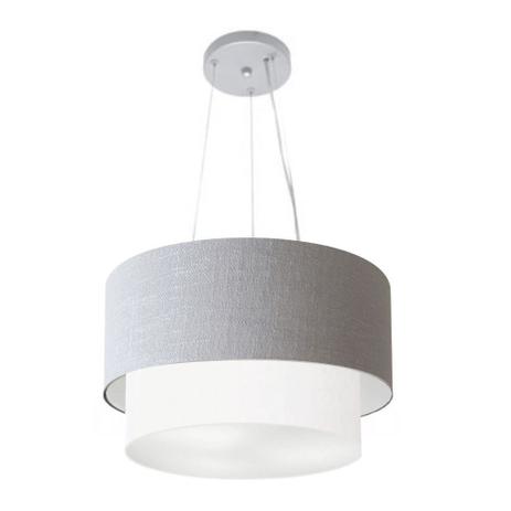 Lustre Pendente Duplo Cilindrico Md-4158 Cupula 25/40x35cm Cinza - Branco - Vivare iluminação é ruim? Lustre Pendente Duplo Cilindrico Md-4158 Cupula 25/40x35cm Cinza - Branco - Vivare iluminação é boa?