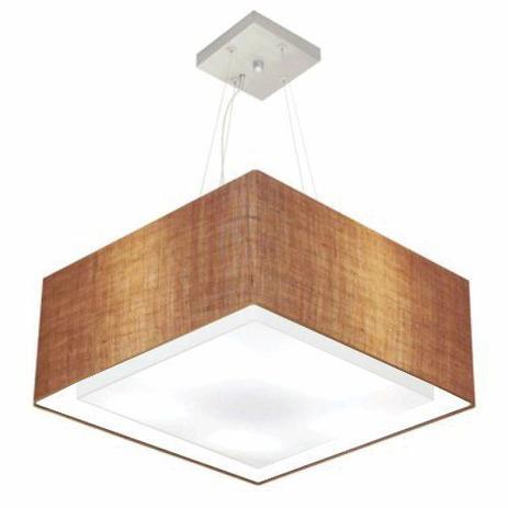 Lustre Pendente Duplo Quadrado Md-4127 Cupula Tecido 25/50x50cm Palha - Vivare iluminação Menor preço em Lustre Pendente Duplo Quadrado Md-4127 Cupula Tecido 25/50x50cm Palha - Vivare iluminação