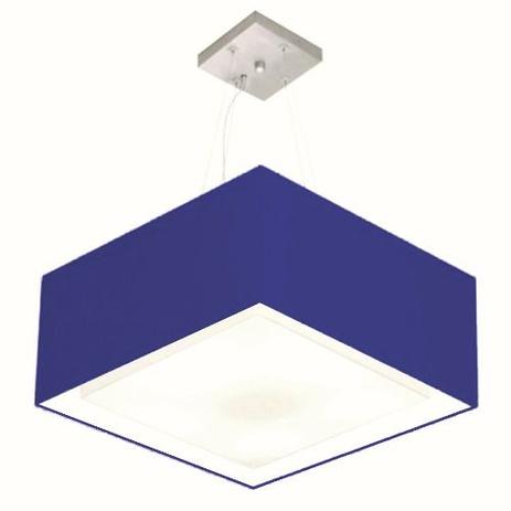 Lustre Pendente Duplo Quadrado Md-4128 Cupula Tecido 30/70x70cm Azul Marinho - Vivare iluminação Menor preço em Lustre Pendente Duplo Quadrado Md-4128 Cupula Tecido 30/70x70cm Azul Marinho - Vivare iluminação