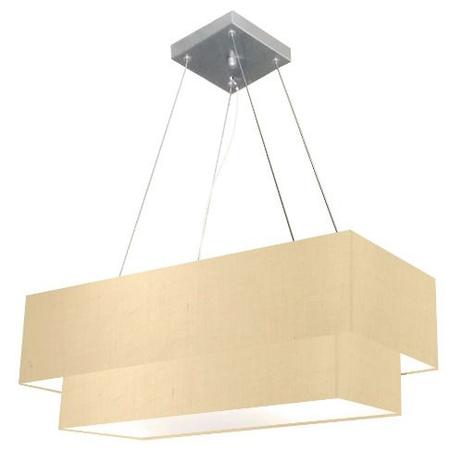 Lustre Pendente Duplo Retangular Md-4138 Cupula Tec 70x30 / 60x25 Algodao Cru - Vivare iluminação Menor preço em Lustre Pendente Duplo Retangular Md-4138 Cupula Tec 70x30 / 60x25 Algodao Cru - Vivare iluminação