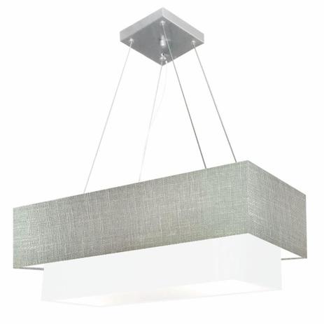 Lustre Pendente Duplo Retangular Md-4138 Cupula Tec 70x30 / 60x25 Cinza / Br - Vivare iluminação Menor preço em Lustre Pendente Duplo Retangular Md-4138 Cupula Tec 70x30 / 60x25 Cinza / Br - Vivare iluminação