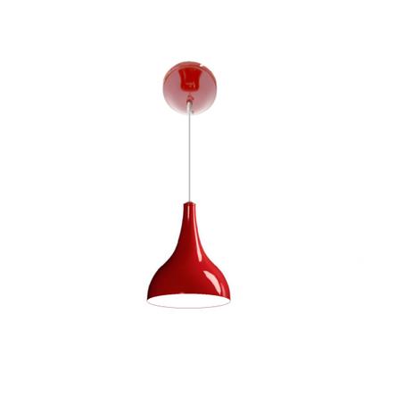 Lustre Pendente Gota Vermelho/Branco 01 Lampada E27 (Aluminio) - Ema lustres Menor preço em Lustre Pendente Gota Vermelho/Branco 01 Lampada E27 (Aluminio) - Ema lustres