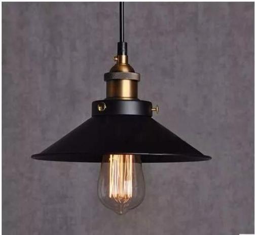 Lustre Pendente Industrial Retrô Hangar Pelegrin PEL-024 Metal Alumínio Preto Menor preço em Lustre Pendente Industrial Retrô Hangar Pelegrin PEL-024 Metal Alumínio Preto