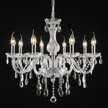 Lustre Pendente LU-016 8 Lâmpadas 67cm Cristal Mais Luz Menor preço em Lustre Pendente LU-016 8 Lâmpadas 67cm Cristal Mais Luz