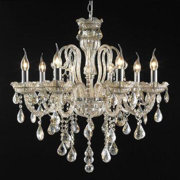 Lustre Pendente LU-017 8 Lâmpadas 71cm Conhaque Mais Luz Menor preço em Lustre Pendente LU-017 8 Lâmpadas 71cm Conhaque Mais Luz