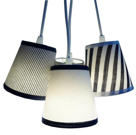 Lustre Pendente Luminária Menino Tecidos Azul e Branco - Crie Casa Menor preço em Lustre Pendente Luminária Menino Tecidos Azul e Branco - Crie Casa
