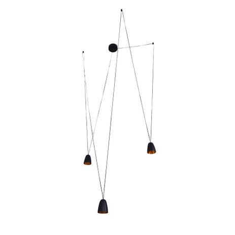 Lustre Pendente Luminária Pezzo Led 25w 3000K Aluminio Preto e Dourado - Chandelie Menor preço em Lustre Pendente Luminária Pezzo Led 25w 3000K Aluminio Preto e Dourado - Chandelie