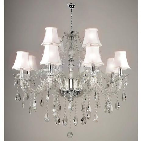 Lustre Pendente Maria Thereza Cupula Branca Transp 12 Braços Arquitetizze Menor preço em Lustre Pendente Maria Thereza Cupula Branca Transp 12 Braços Arquitetizze