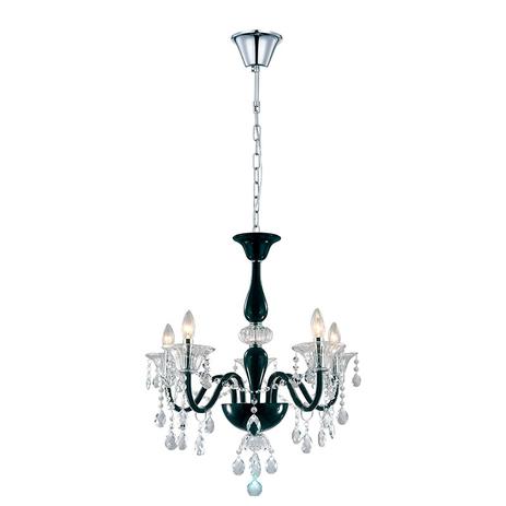 Lustre Pendente Metal / Vidro 5xE14 40w 61x68cm Preto New Line - NL-LT932-PT Menor preço em Lustre Pendente Metal / Vidro 5xE14 40w 61x68cm Preto New Line - NL-LT932-PT