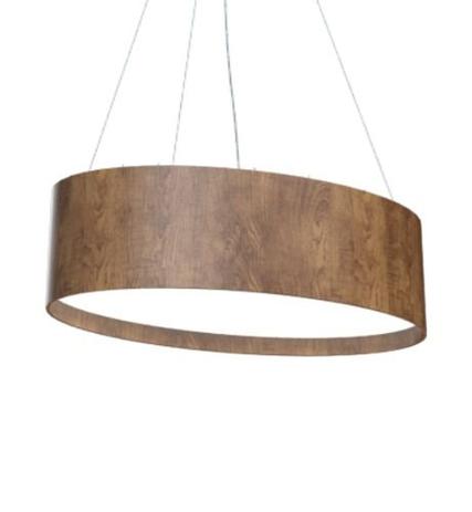 Lustre Pendente Oval 78cm em Acrílico e Madeira Imbuia - Foxlustres Menor preço em Lustre Pendente Oval 78cm em Acrílico e Madeira Imbuia - Foxlustres